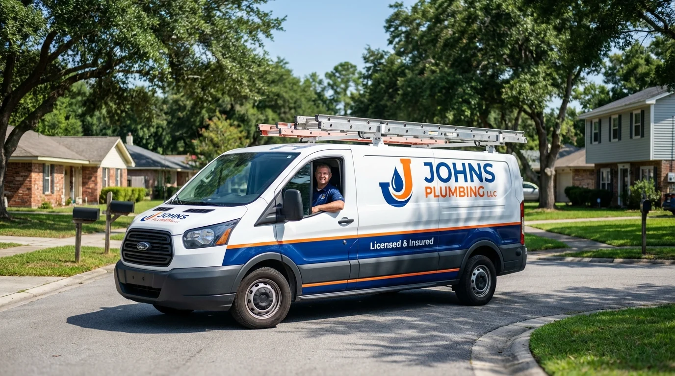 Johns Plumbing LLC service van in Cleveland, TN